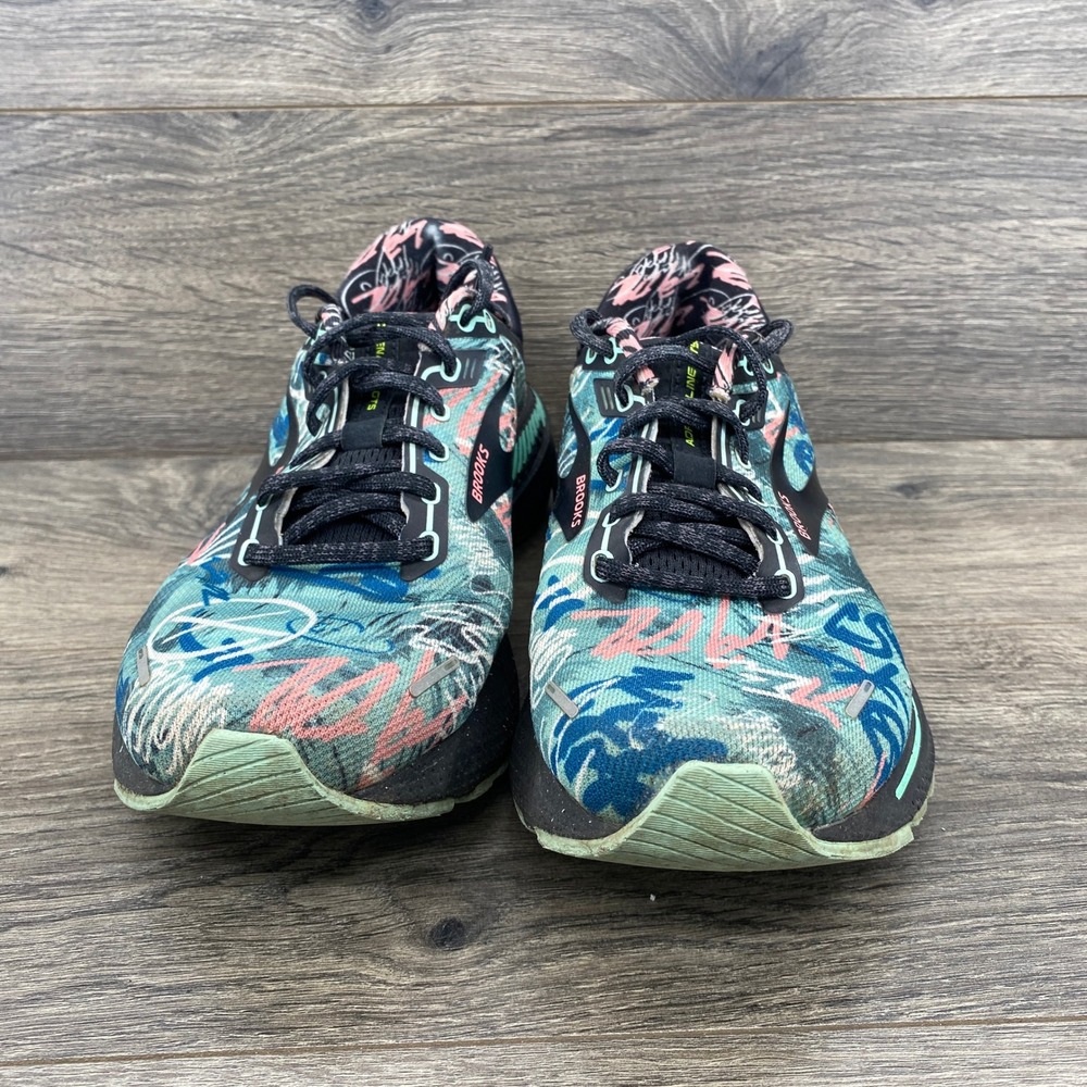 Brooks Adrenaline GTS 22 Running Shoes Womens 9 Teal Pink Graffiti NYC Marathon - Picture 6 of 12